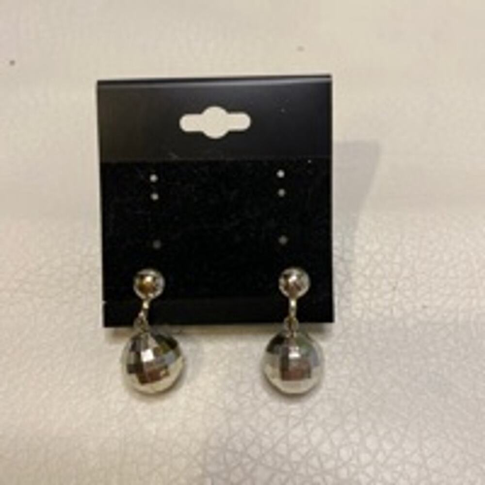 Vintage Sliver Disc Ball Clip-On Women's Earrings